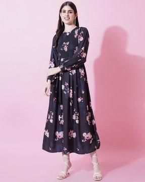 women floral print fit & flare dress