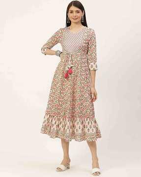 women floral print fit & flare dress