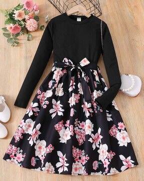 women floral print fit & flare dress