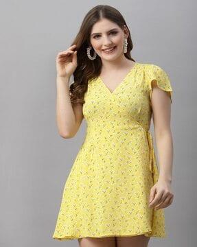 women floral print fit & flare dress