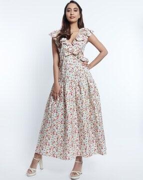 women floral print fit & flare dress