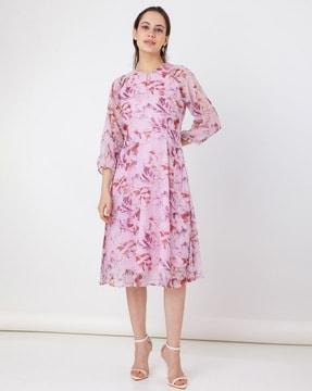 women floral print fit & flare dress