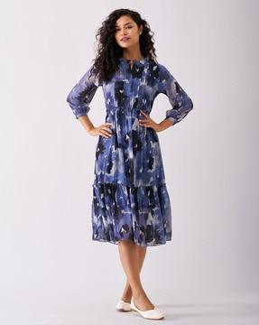 women floral print fit & flare dress