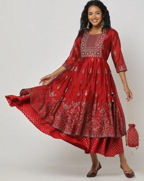 women floral print fit & flare dress