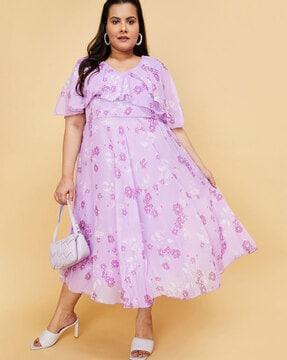 women floral print fit & flare dress