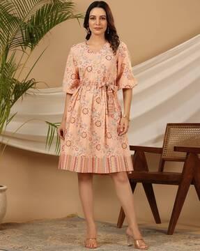 women floral print fit & flare dress