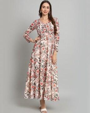 women floral print fit & flare dress