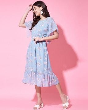 women floral print fit & flare dress