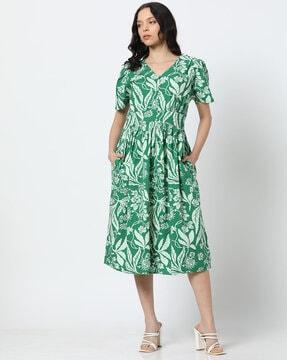 women floral print fit & flare dress