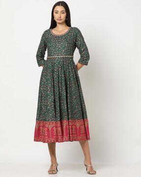 women floral print fit & flare dress