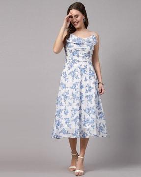 women floral print fit & flare dress