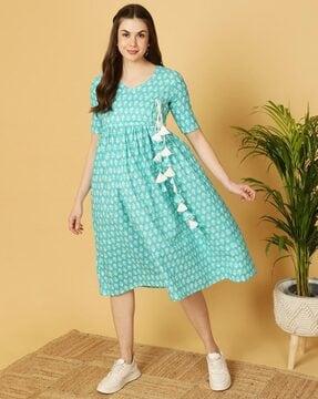 women floral print fit & flare dress
