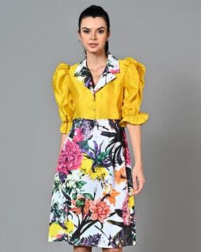 women floral print fit & flare dress