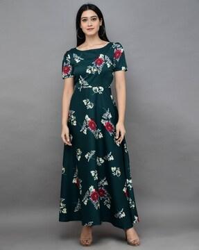 women floral print fit & flare dress