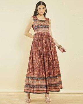 women floral print fit & flare dress