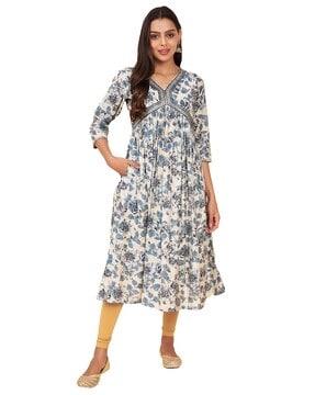 women floral print fit & flare dress