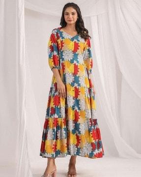 women floral print fit & flare dress