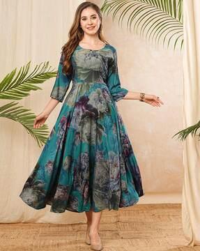 women floral print fit & flare dress