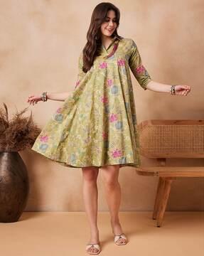 women floral print fit & flare dress