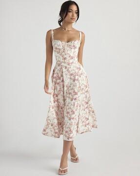 women floral print fit & flare dress