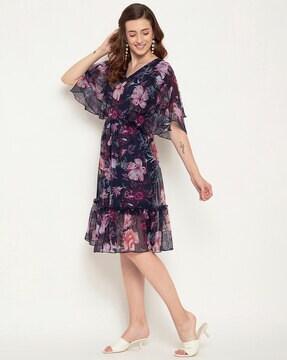 women floral print fit & flare dress