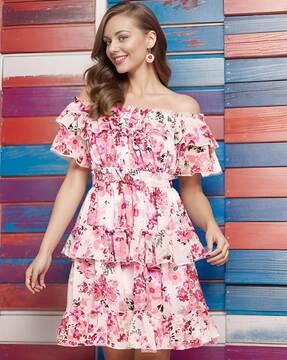 women floral print fit & flare dress