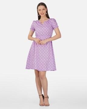 women floral print fit & flare dress