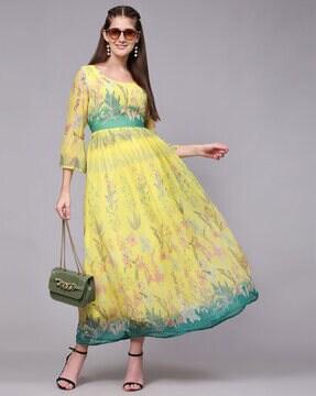 women floral print fit & flare dress