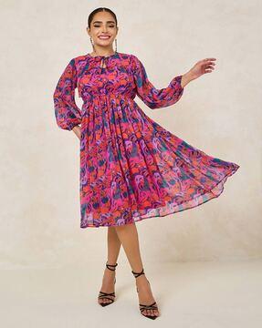 women floral print fit & flare dress