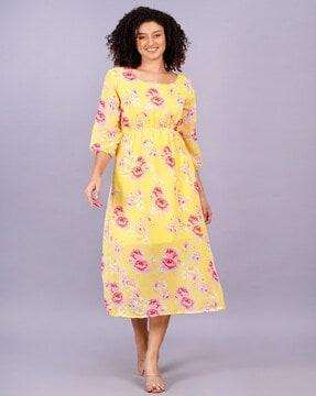 women floral print fit & flare dress