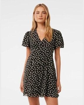 women floral print fit & flare dress