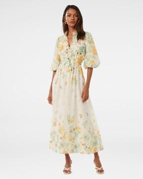 women floral print fit & flare dress