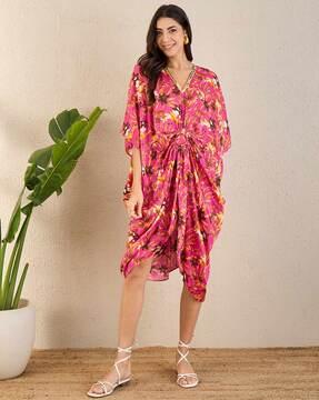 women floral print fit & flare dress