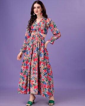 women floral print fit & flare dress