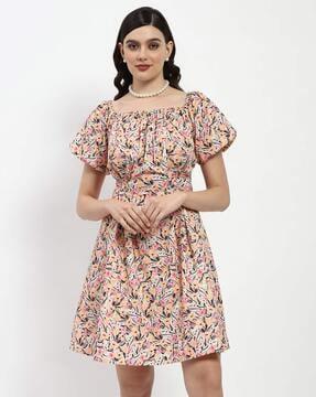 women floral print fit & flare dress