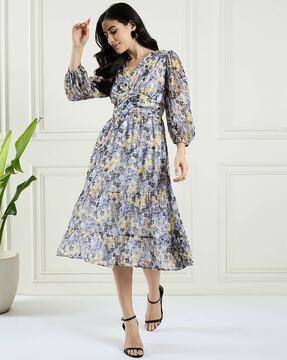 women floral print fit & flare dress