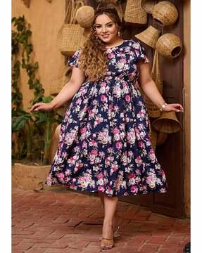 women floral print fit & flare dress