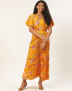 women floral print fit & flared dress