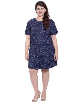 women floral print fit & flared dress