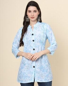 women floral print fitted tunic