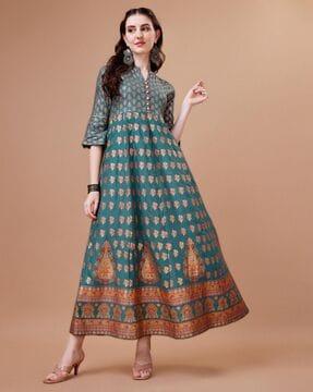 women floral print flared kurta