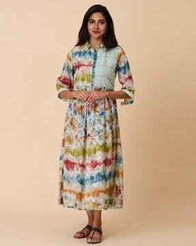 women floral print flared kurta