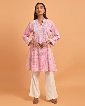 women floral print flared kurti