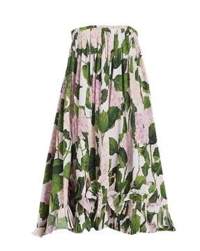 women floral print flared skirt