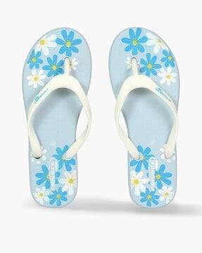 women floral print flip-flops