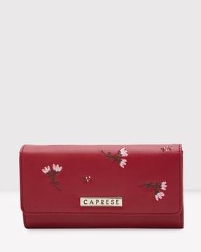 women floral print foldover wallet