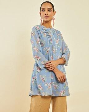 women floral print georgette a-line tunic