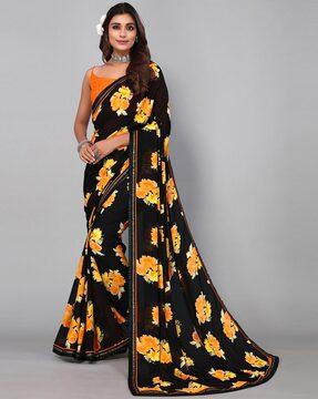 women floral print georgette saree