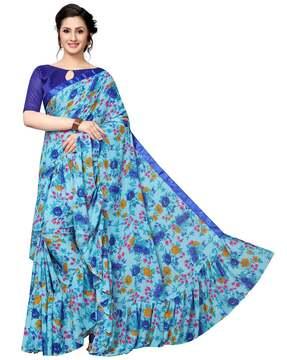 women floral print georgette saree