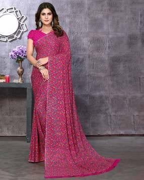 women floral print georgette saree